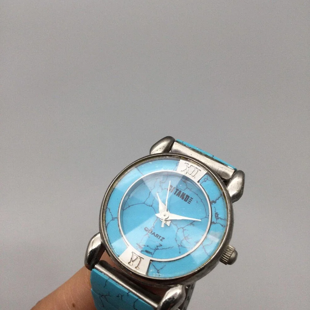 Vintage Gitano Womens Watch 25mm Blue Dial Stretch Band Rivoli New Battery